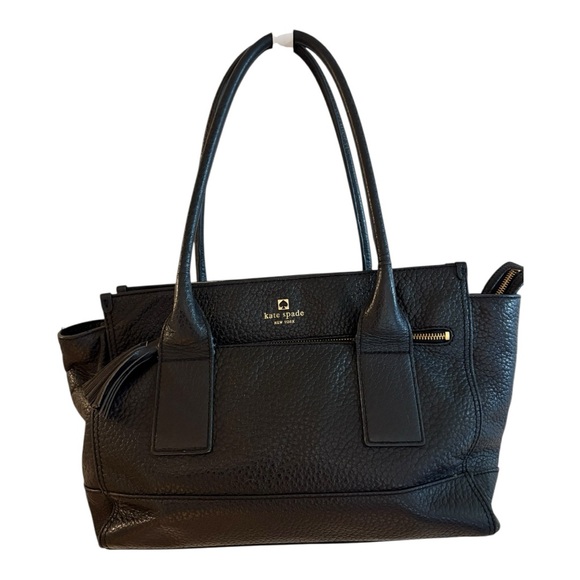 kate spade Handbags - Kate Spade Black Structured Leather Tote